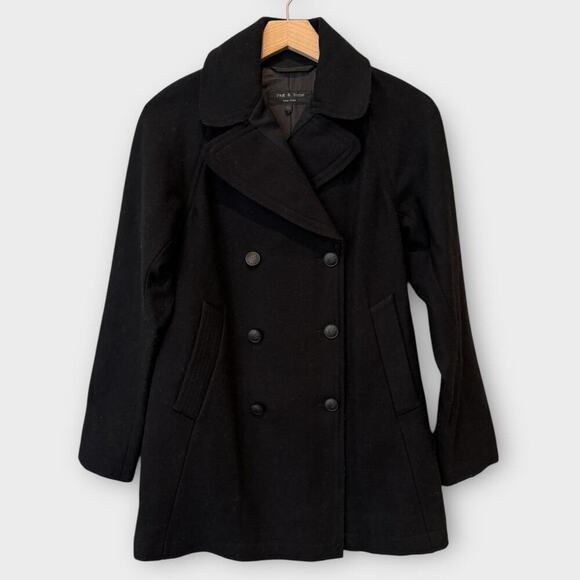 Rag & Bone Stanley Wide-Lapel Wool-Blend Peacoat Size XS - Picture 5 of 13